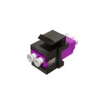 Модуль коммутационный типа Keystone 2LC/UPC <nobr>MM 50/125</nobr> ОМ4, розетка цвет фиолетовый, пластик цвет черный