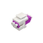 Модуль коммутационный типа Keystone 2LC/UPC <nobr>MM 50/125</nobr> ОМ4, розетка цвет фиолетовый, пластик <nobr>цвет белый</nobr>