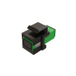 Модуль коммутационный типа Keystone SC/APC SM 9/125 OS2, розетка цвет зеленый, пластик цвет черный