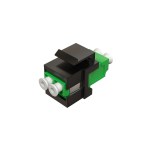 Модуль коммутационный типа Keystone 2LC/APC SM 9/125 OS2, розетка цвет зеленый, пластик цвет черный