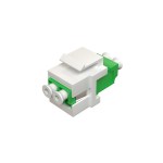 Модуль коммутационный типа Keystone 2LC/APC SM 9/125 OS2, розетка цвет зеленый, пластик <nobr>цвет белый</nobr>