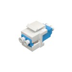Модуль коммутационный типа Keystone 2LC/UPC SM 9/125 OS2, розетка цвет синий, пластик <nobr>цвет белый</nobr>