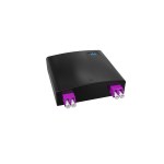 Настенная коробка, полный комплект, <nobr>2 розетки</nobr> 2LC/UPC, <nobr>MM 50/125</nobr> OM4, <nobr>4 порта,</nobr> ABC, 86&times;86&times;24 мм, цвет черный
